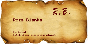 Rozs Bianka névjegykártya